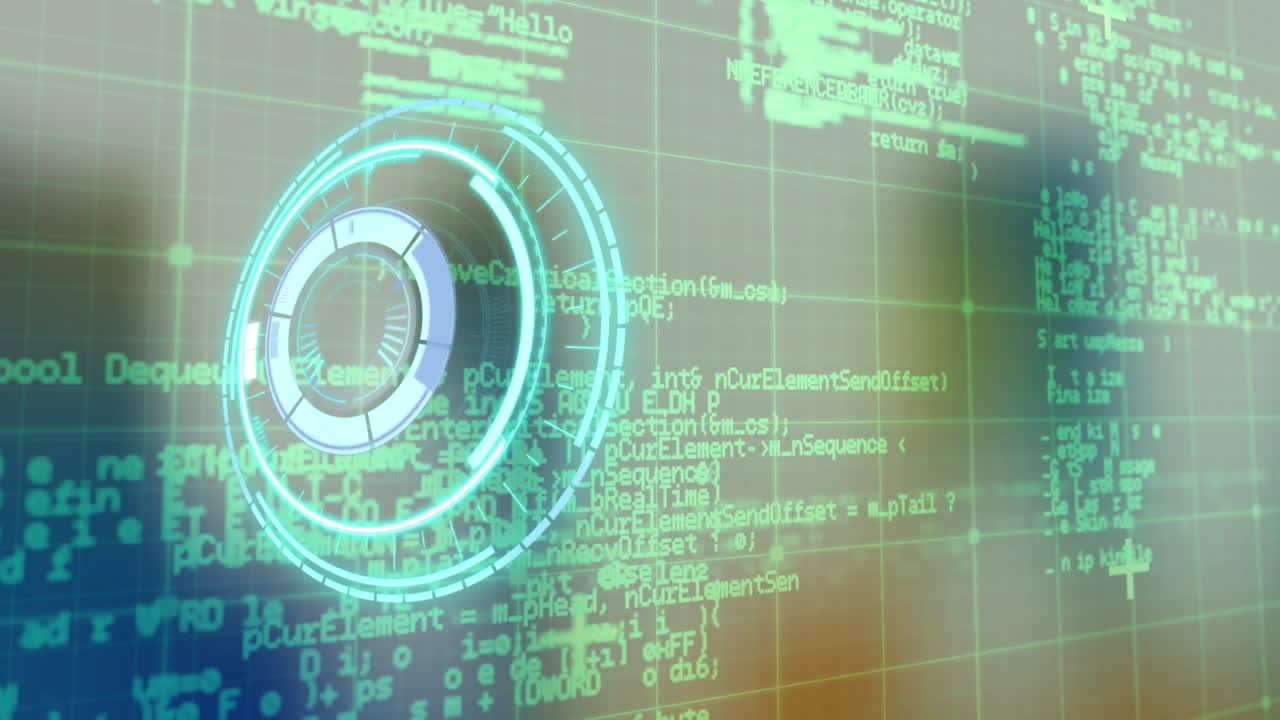 Animation of scan scope over grid and data processing