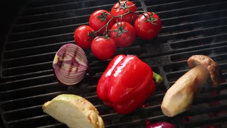 grilled vegetables on a barbecue grill