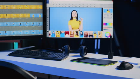 Software-De-Edición-De-Fotografías-En-Pantalla-De-PC-Y-Tableta-Gráfica-En-El-Escritorio-En-Un-Estudio-Creativo-Multimedia-Vacío