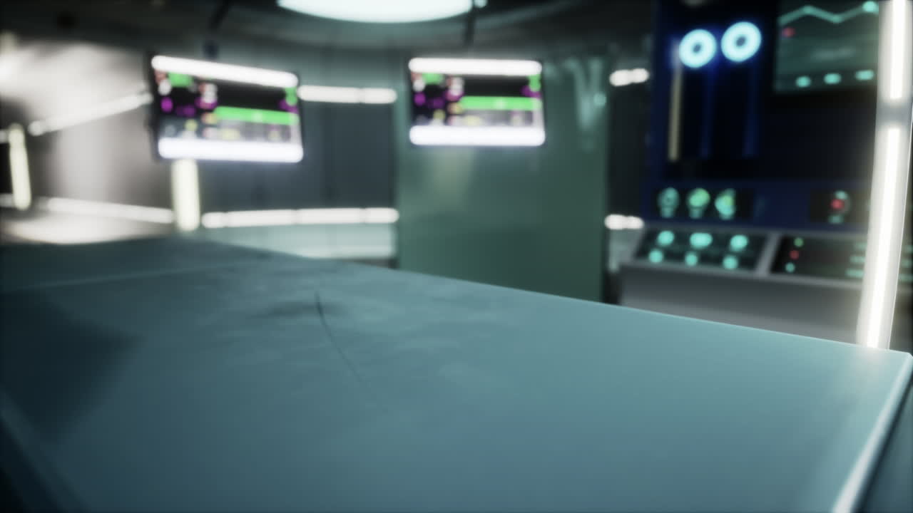 sala de operaciones moderna y futurista