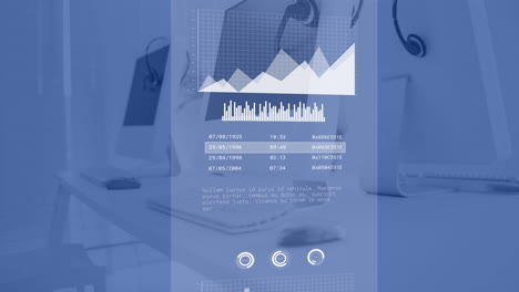animación del procesamiento de datos financieros en la oficina