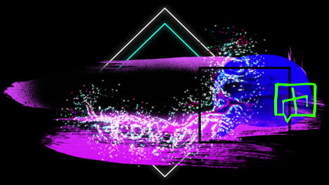 animación de gráficos geométricos coloridos sobre un fondo negro