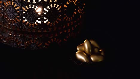 ramadan concept, date fruit and lantern.