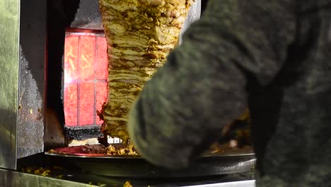 preparation for shawarma at a food stall in a college fest