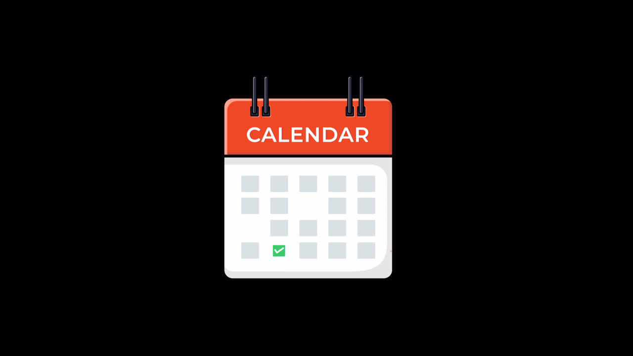 Animeret kalender- og urikon for planlægning og tidsstyring