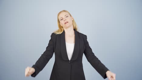 Yawning business woman.