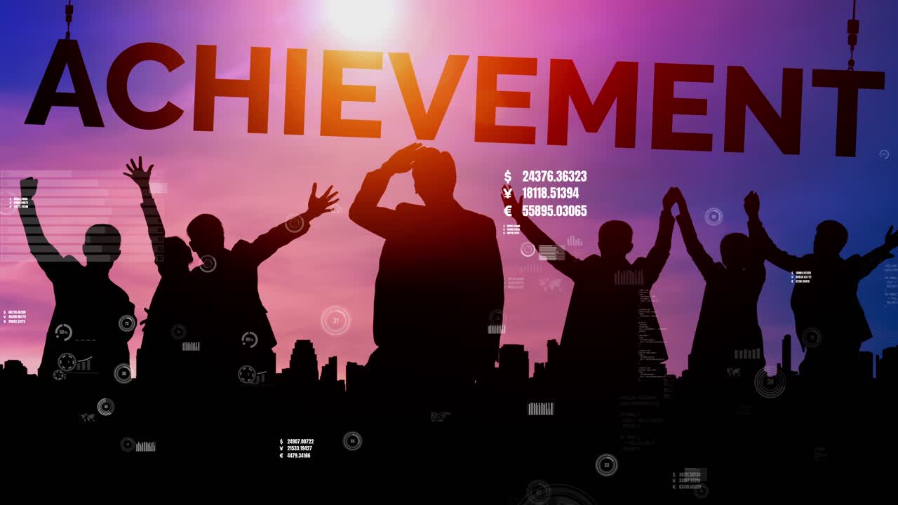 성취와 비즈니스 목표 성공 개념적 .