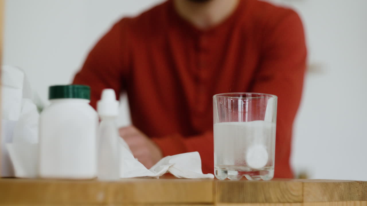 치유하려고 하는 병든 남자