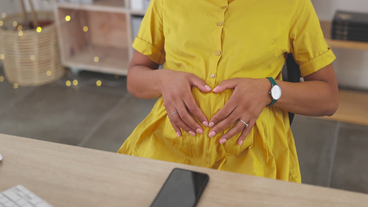 Touching belly, relax and a pregnant woman