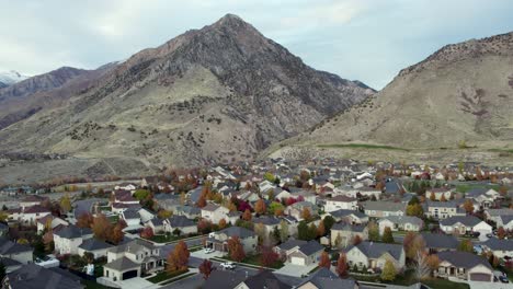 residential suburban houses in urban neighborhood in cedar hills, utah - aerial