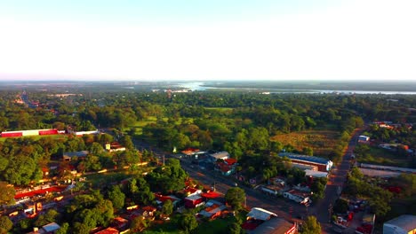 Aerial-View-Of-Residential-Suburban-Housing-District-Area,-Located-Next-To-The-Sea