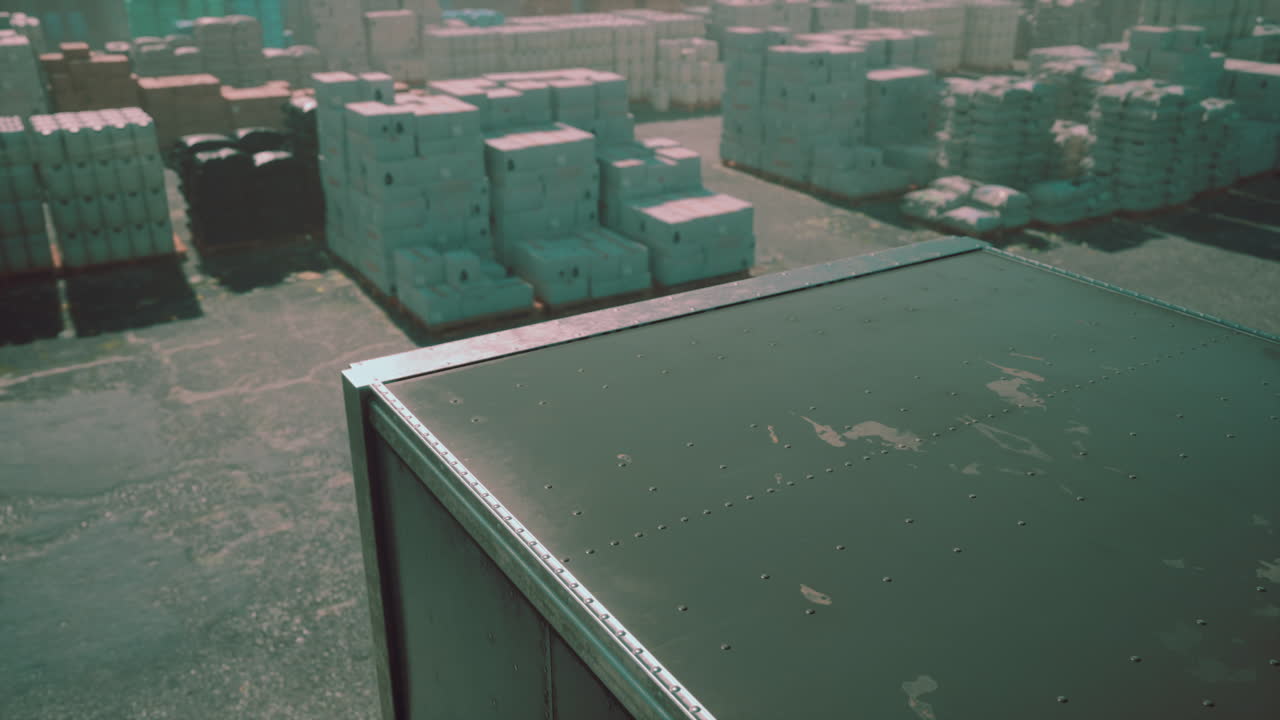 un camión semirremolque en un almacén