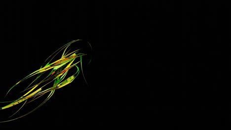 abstract green and yellow lines on black background