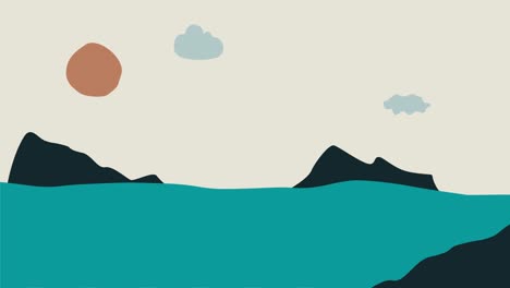 el espacio de tierra de montaña mínimo ilustración de bucle de fondo