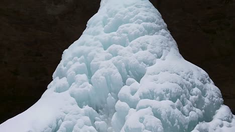 Giant-Mountain-Like-Ice-Formation-At-The-Ash-Cave-During-Winter,-Hocking-Hills-State-Park,-South-Bloomingville,-Ohio