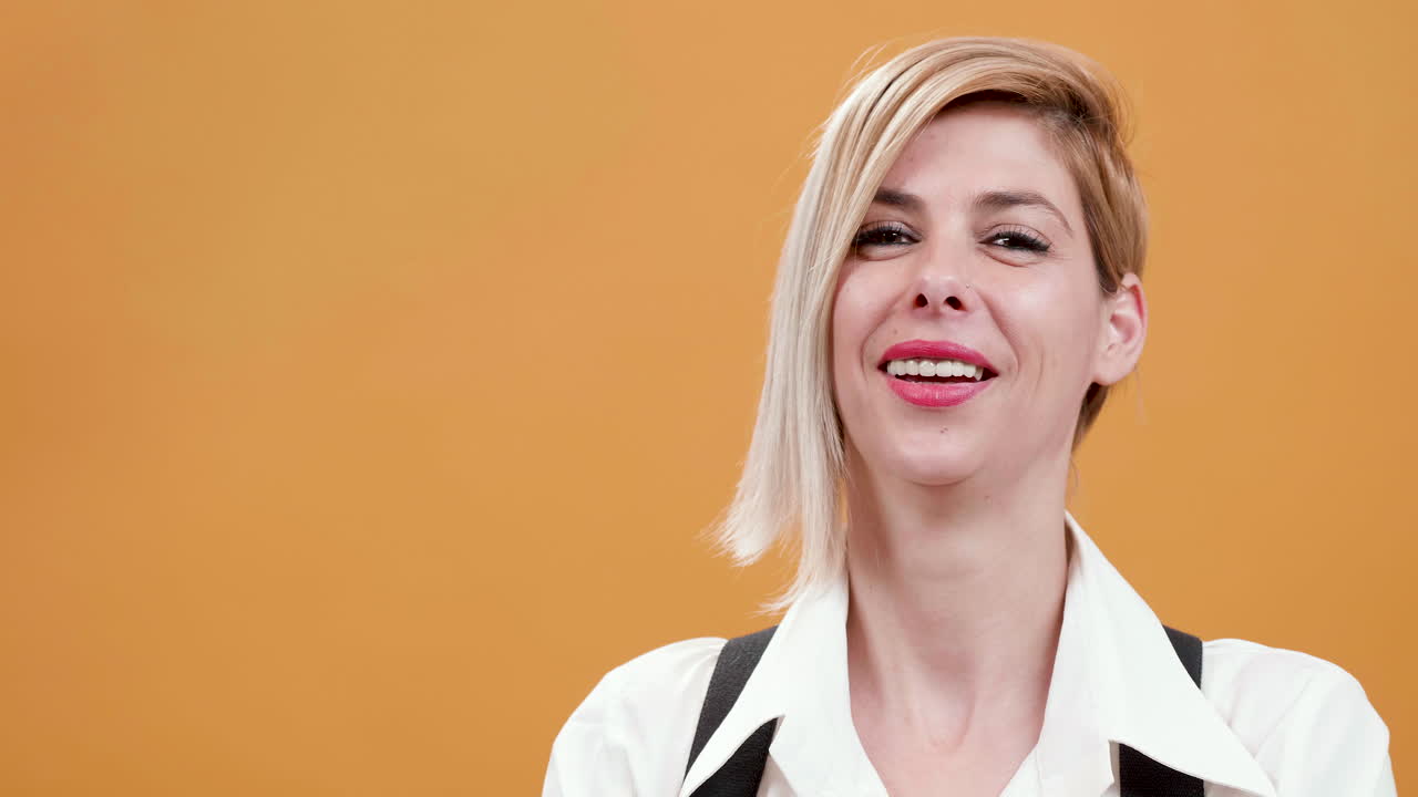 Portrait of a Stylish Woman with Blond Hair