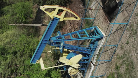 aerial descent of pumpjack in romania