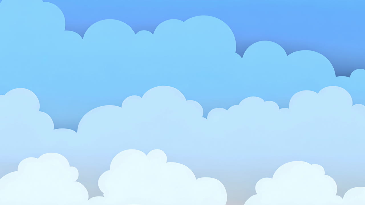 Cartoon Clouds and Blue Sky Background