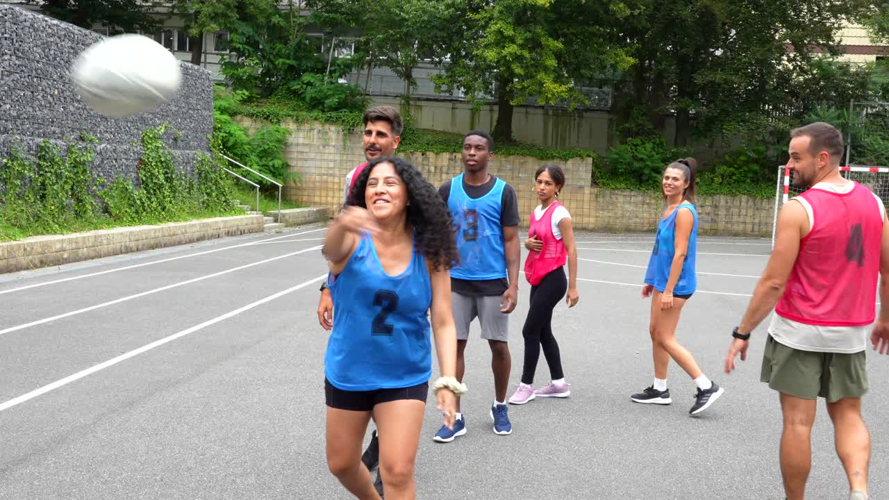 Group of People Playing Rugby Outdoors