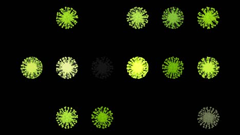 4k loopable abstract coronavirus, bacteria model animation