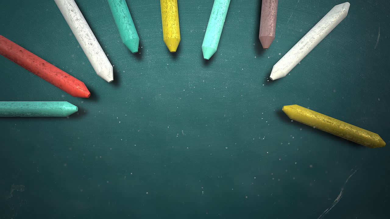 primer plano colorido tiza en pizarra escuela fondo de educación tema 1