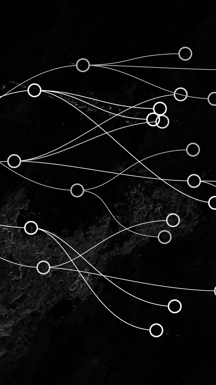 Animation of connections with spots over black background