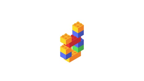número ocho en isométrico. constructor de color. canal alfa