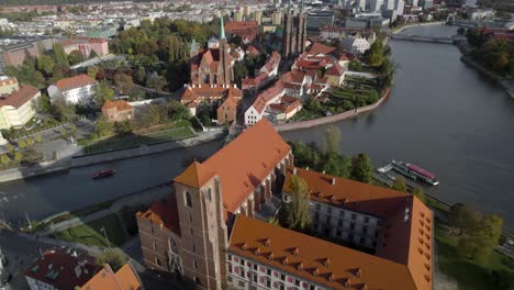 medieval old churches in wroclaw polish city