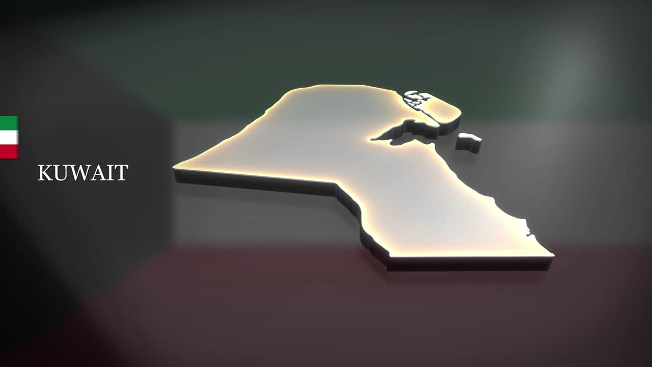 mapa animado en 3d de kuwait