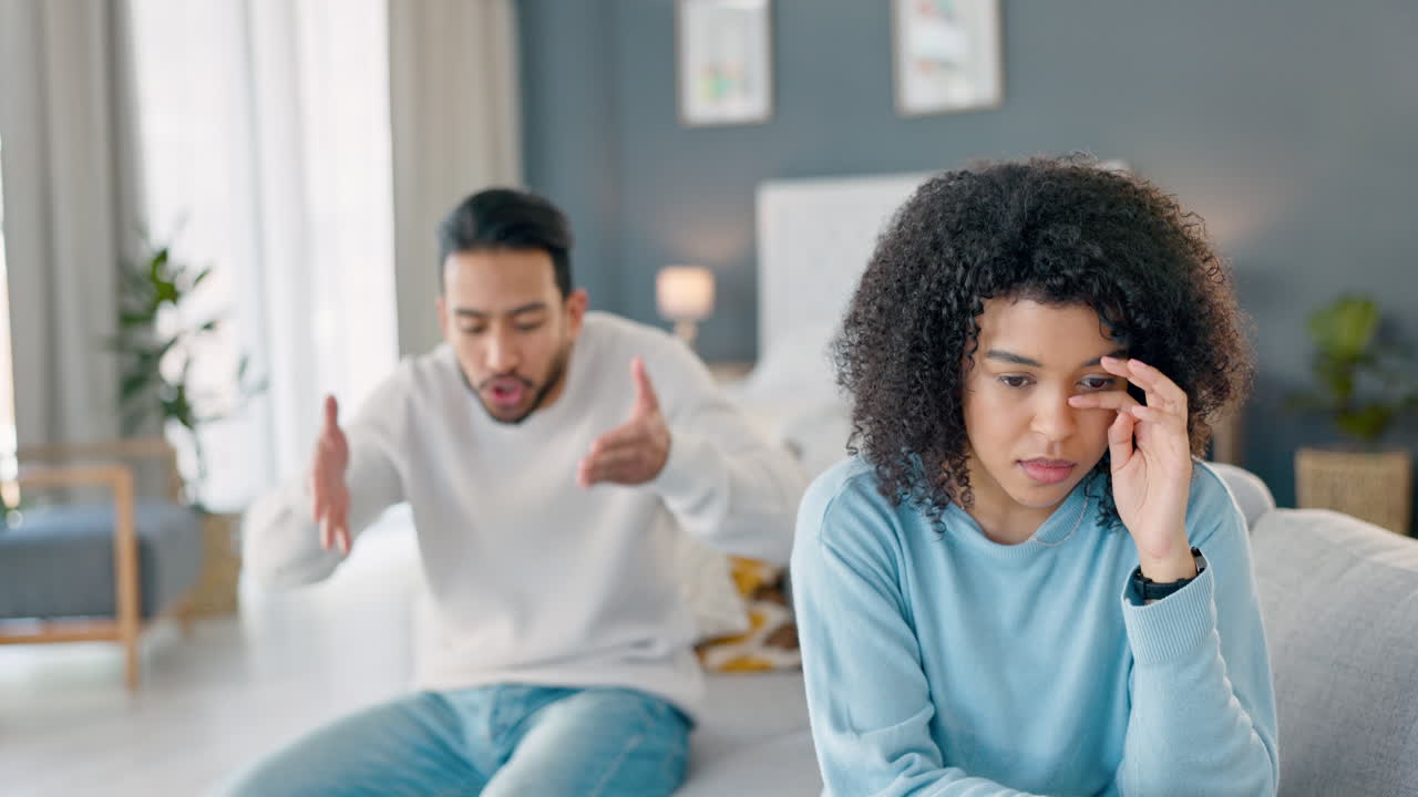 Divorce, slap and angry couple fight due to