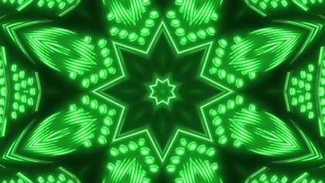 abstract green neon kaleidoscope pattern