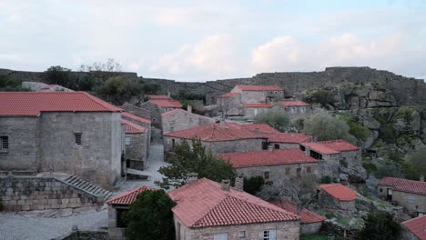 view from sortelha castle in sabugal, pan left