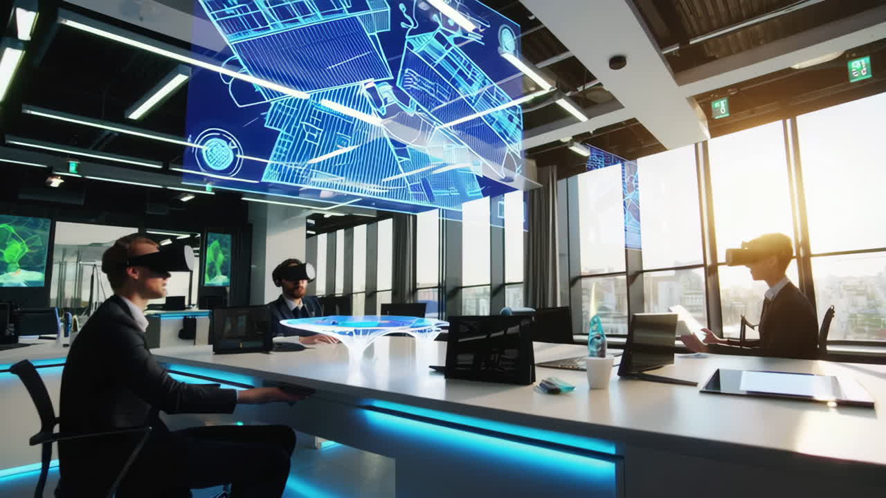 Futuristic Office with Augmented Reality Technology