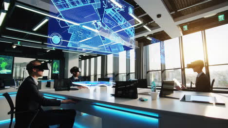 futuristic office with augmented reality technology