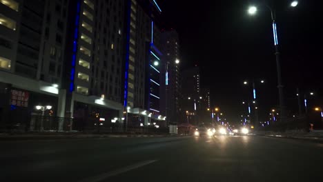 night city street scene with cars