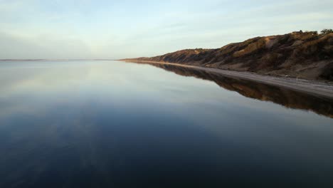 Flying-along-the-coastline,--drone-footage