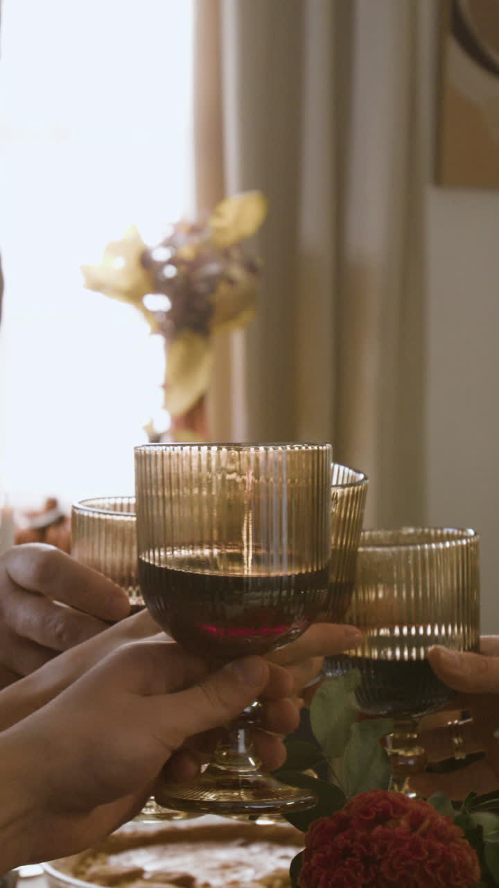Celebratory Toast with Wine Glasses