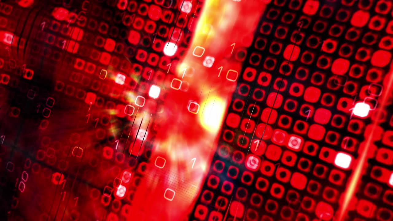 추상적인 디지털 퓨처리스틱 10 초 카운트다운 빨간색 그리드 패턴 매트릭스 스타일 4k 3d 렌더링 카운트다운 숫자, 기술 추상적인 배경, 매트리스 입자 그리드, 현대 사이버 하이테크