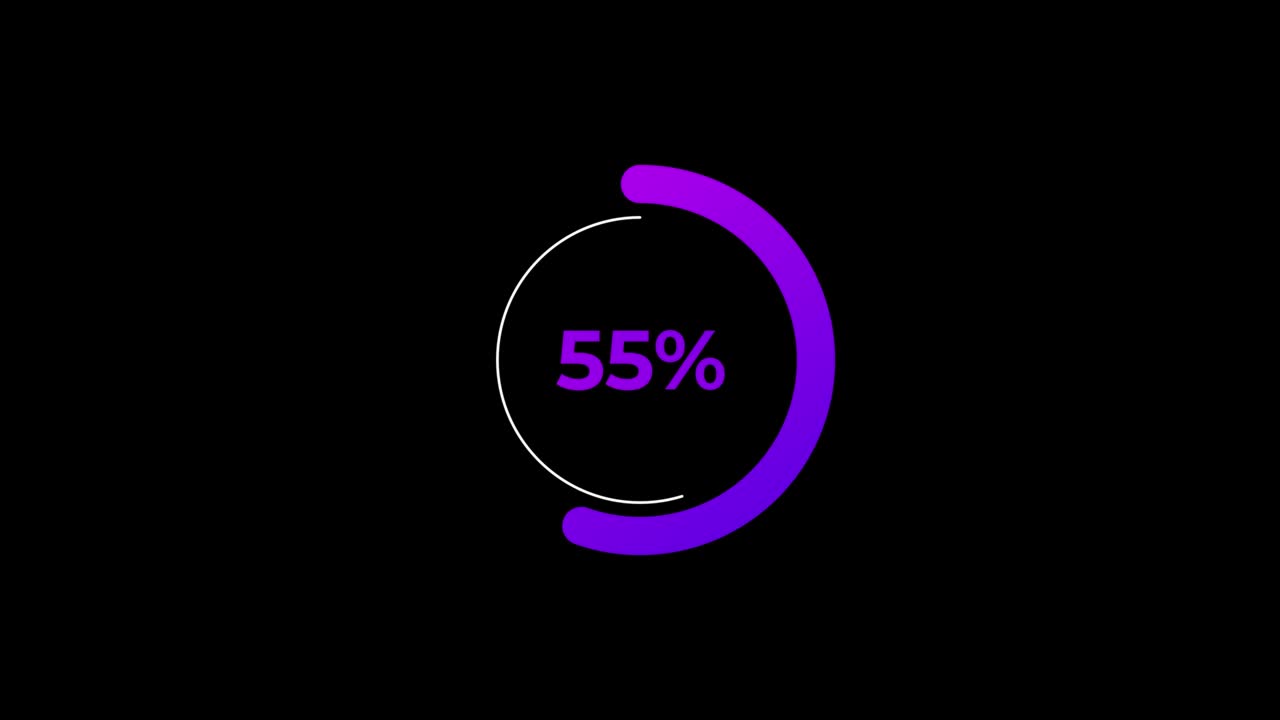 Circle percentage Loading Animation 0-60% in Violet science effect.