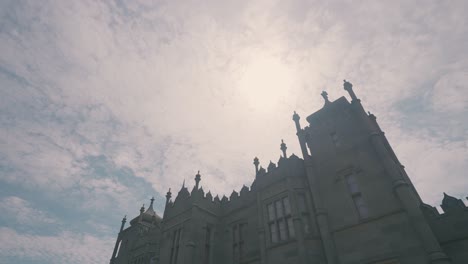 exterior of a palace on a cloudy day