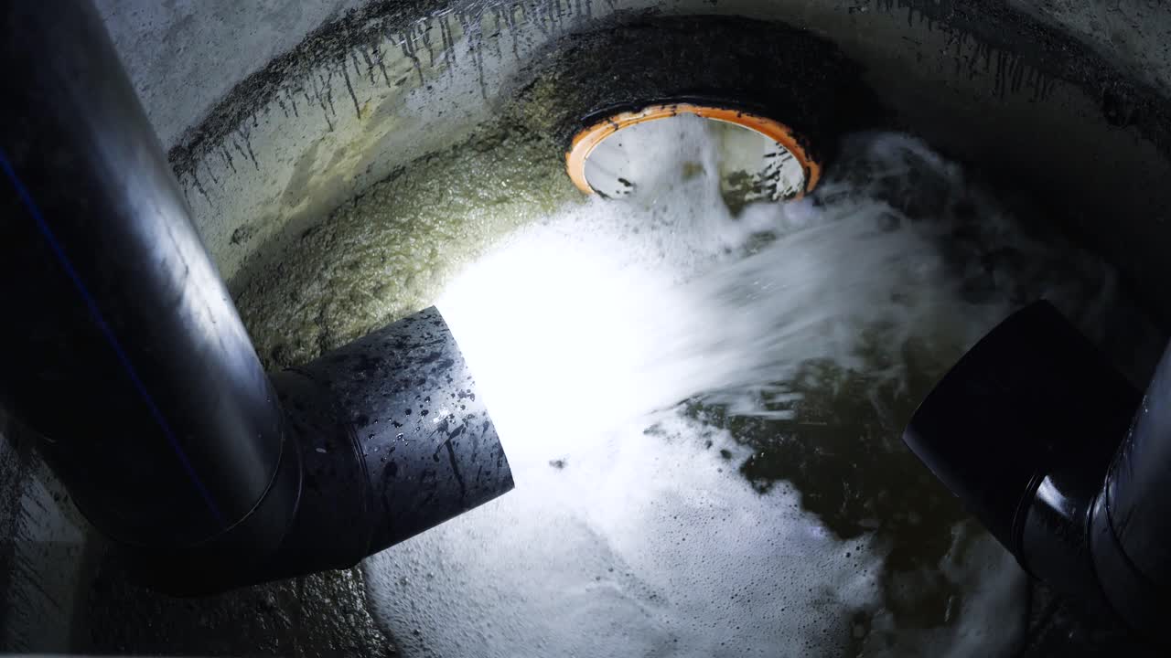 물이 흐르는 지하 하수 시스템