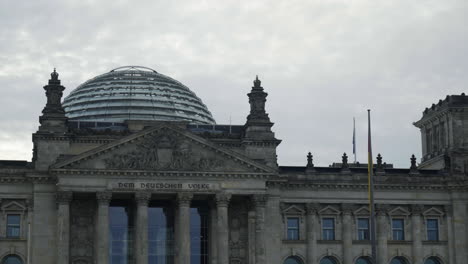 toward the reichstag, plenarbereich reichstagsgebäude, in cloudy berlin, germany