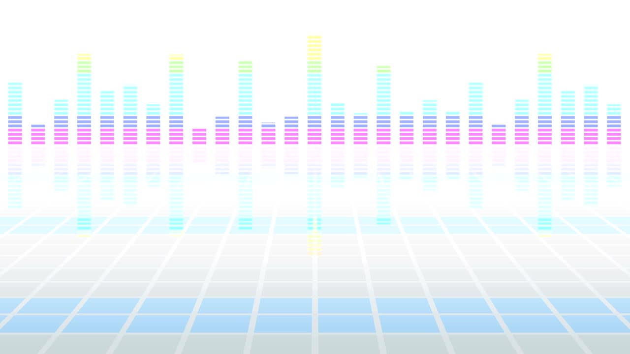 파티를위한 다채로운 음파. 디스코 배경. 추상적인 다채로운 파동 패턴. 음악 이라이저의 루프 애니메이션.