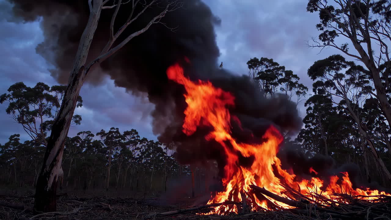 Forest Fire at Dusk
