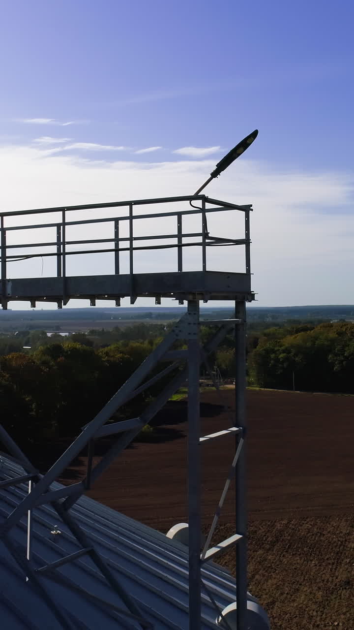 Grain elevator. Agriculture business. Harvest storage Vertical video