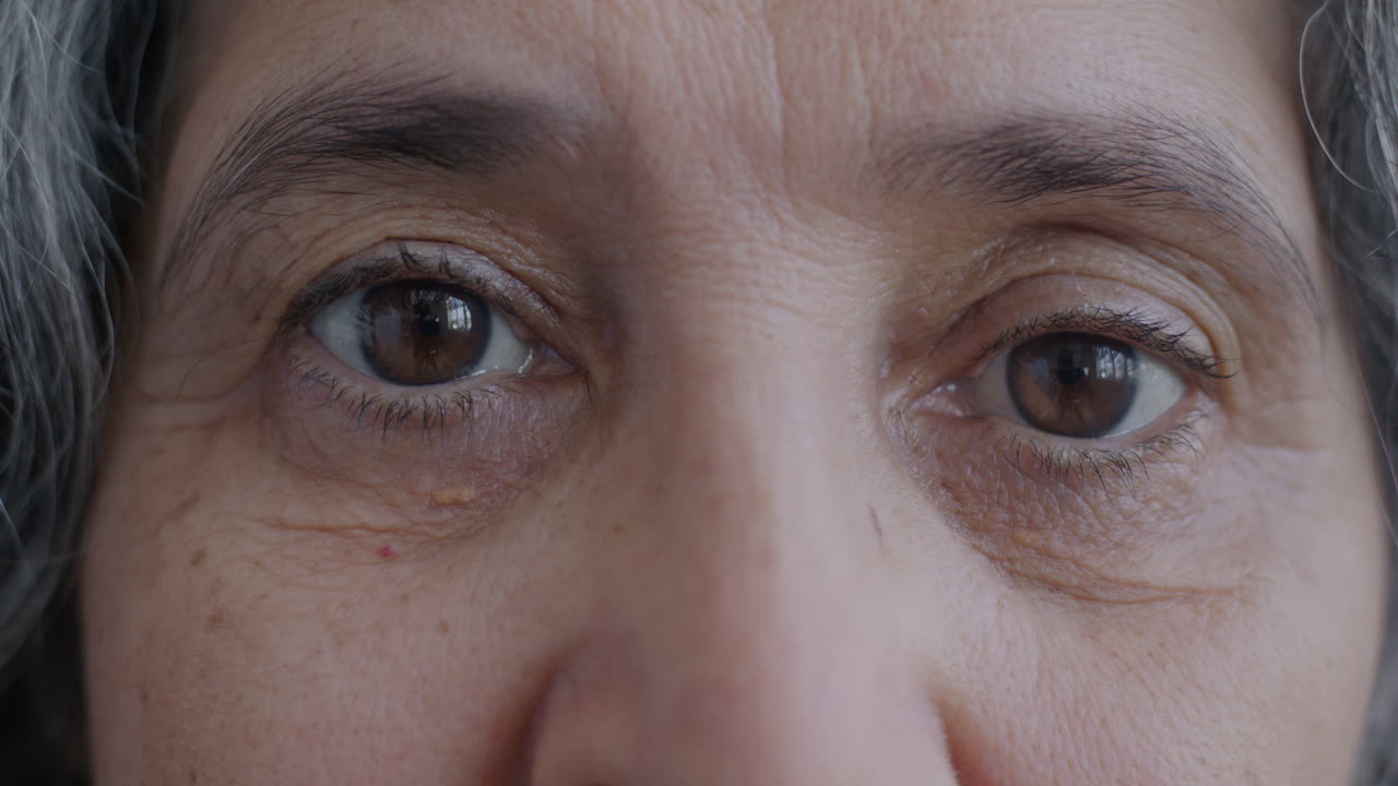 Close-up of an older woman's eyes