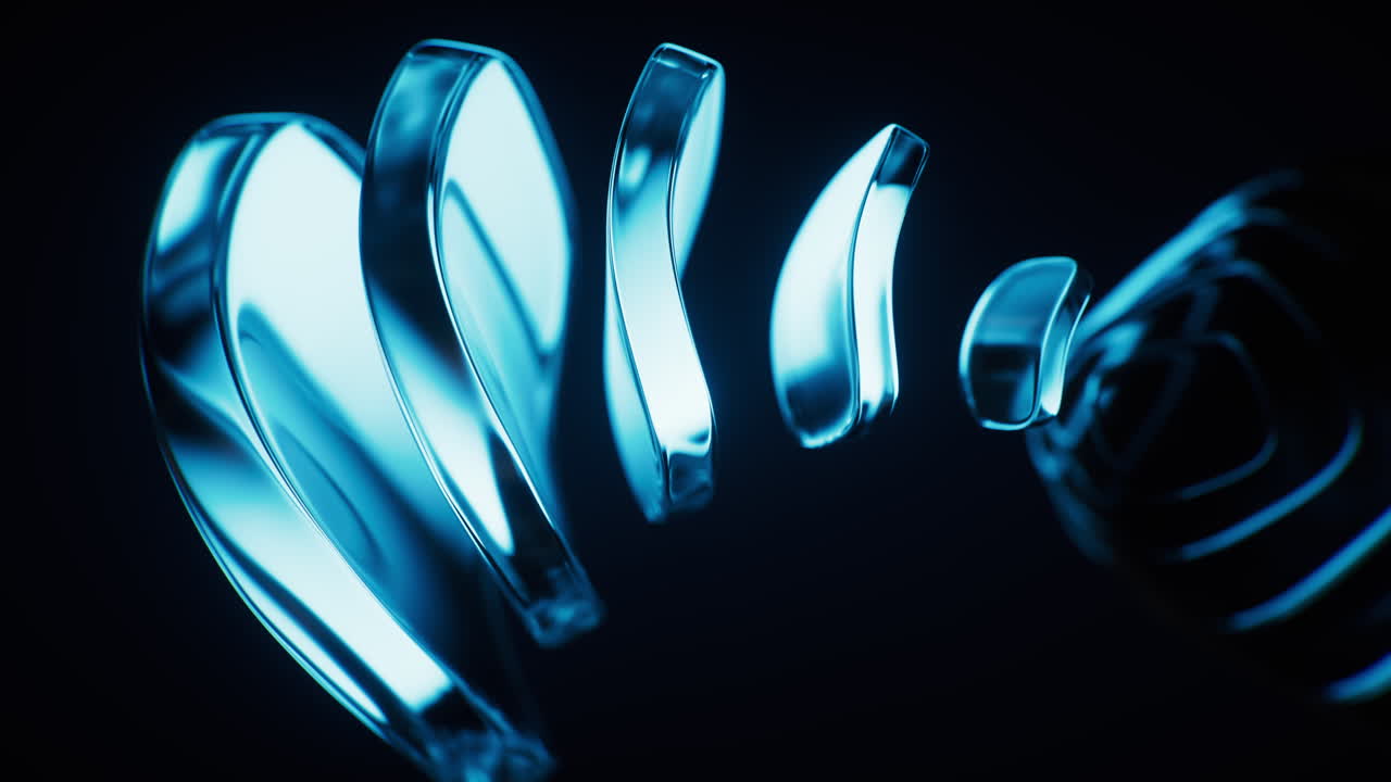 Abstract blue glass geometry background, 3d rendering.