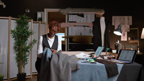 black woman in the tailor shop