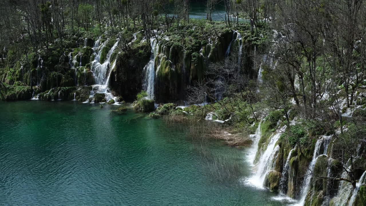 Many Small Waterfalls in Plitvice Lakes National Park, Croatia