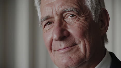 close-up portraits of a happy senior man